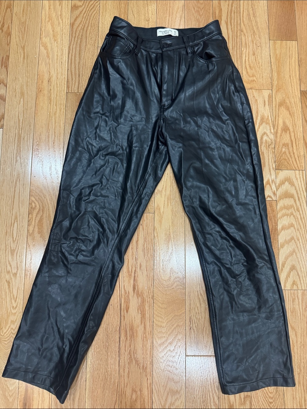 Abercrombie & Fitch Black Faux Leather Ultra High-Rise Pants